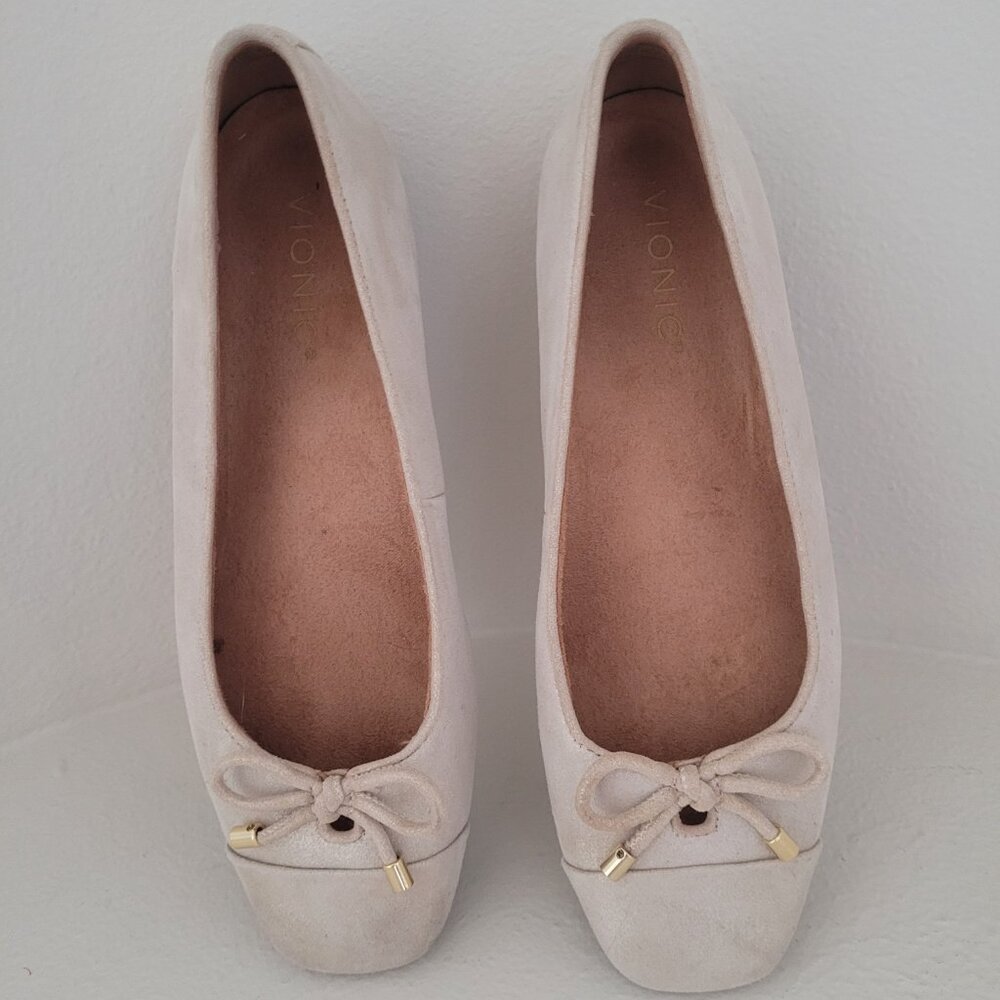 VIONIC KIARA BOW FLATS , GOLD METALLIC, SIZE 8 - Picture 3 of 7